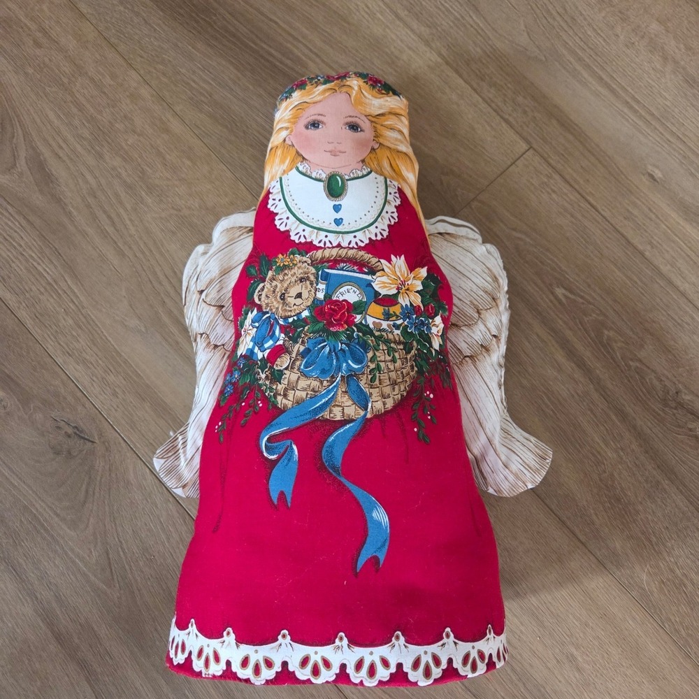 Vintage 80s Soft‎ Sculpture Angel Christmas Holiday Decor